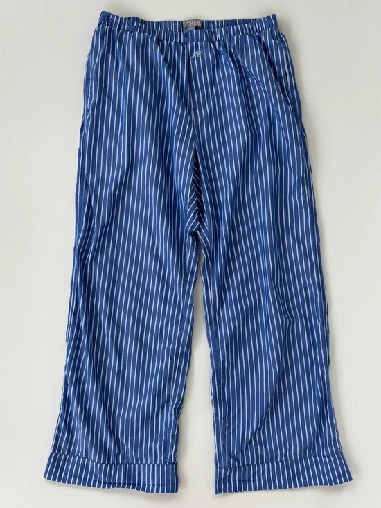 J.Crew Women's Blue White Striped Cotton Poplin Pajama Pant Set Size Small - Picture 8 of 15